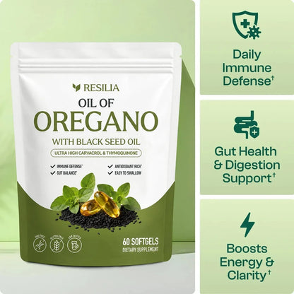 Telo Oil of Oregano + Black Seed Oil Softgels